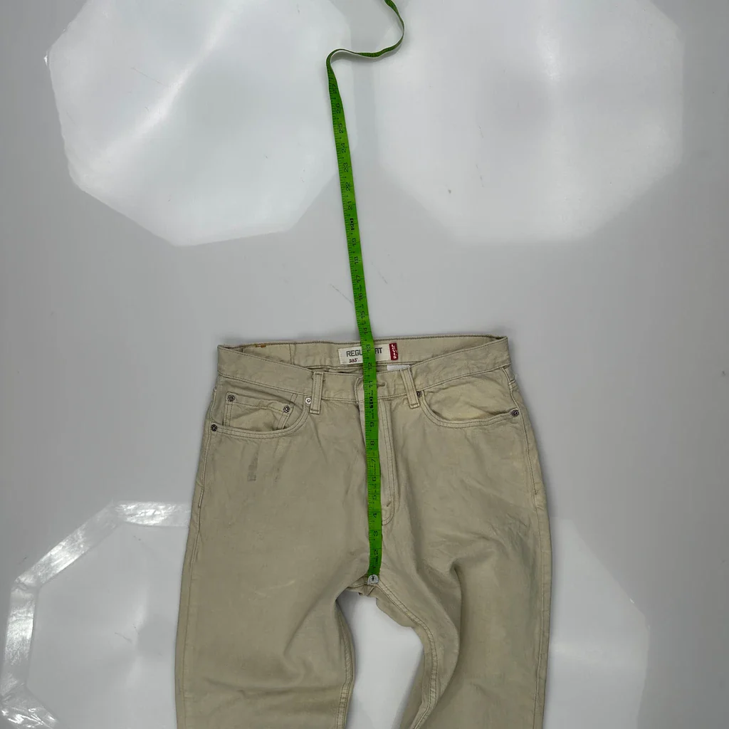 Levis 505 Jeans - 32W 30L Beige Cotton - Image 4