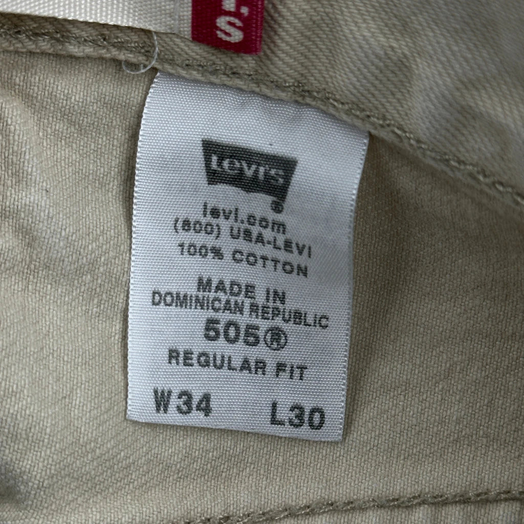 Levis 505 Jeans - 32W 30L Beige Cotton - Image 6