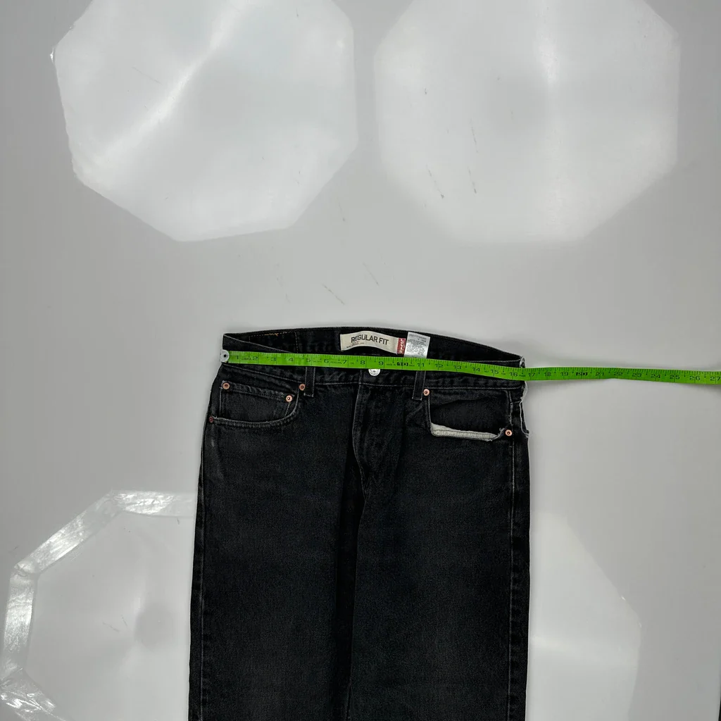 Levis 505 Jeans - 34W 28L Black Cotton - Image 3