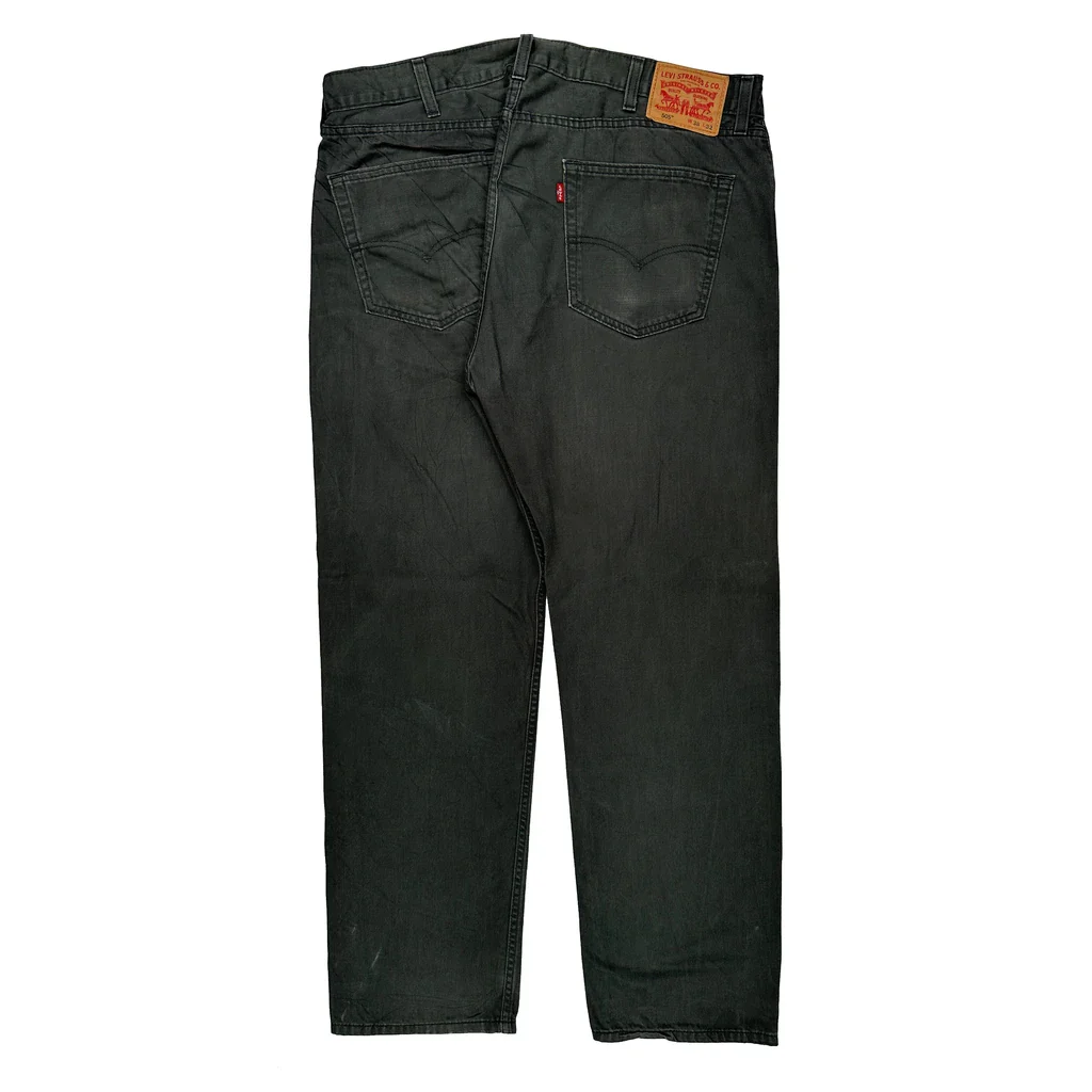 Levis 505 Jeans - 36W 31L Black Cotton