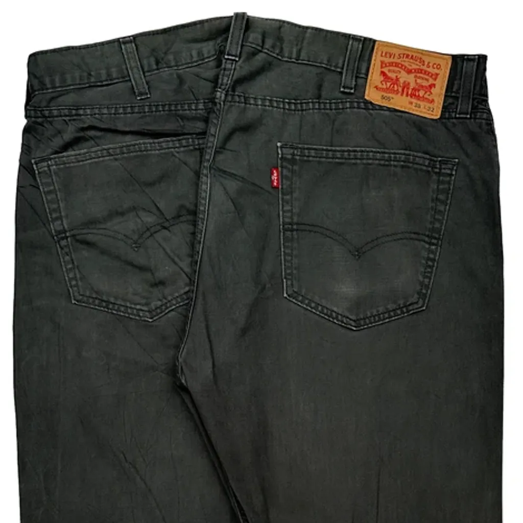 Levis 505 Jeans - 36W 31L Black Cotton - Image 6
