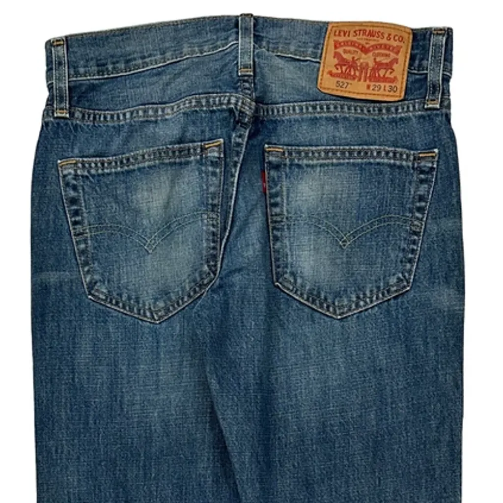 Levis 527 Boot Cut Jeans - 30W 31L Blue Cotton - Image 7