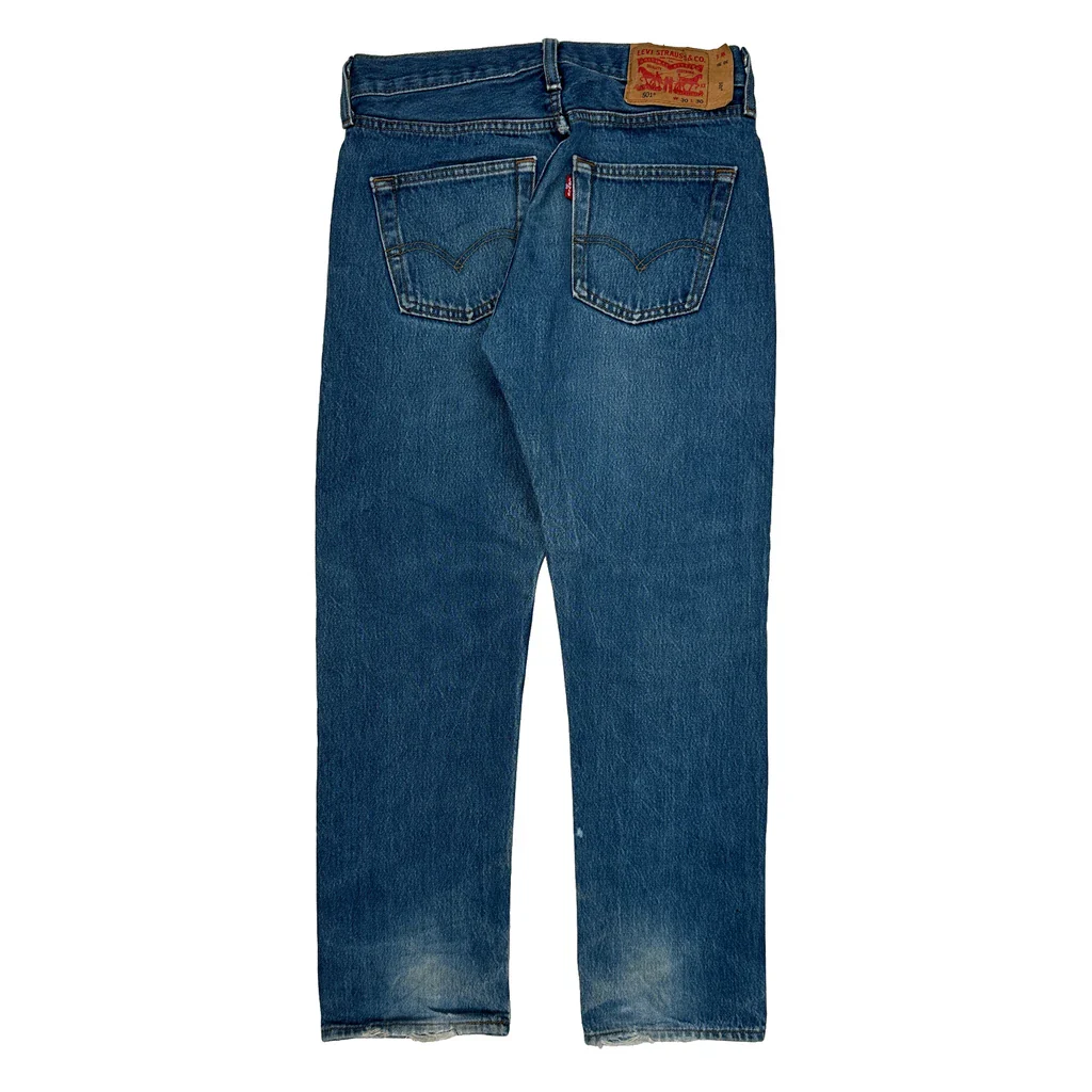 Levis 501 Jeans - 30W 27L Blue Cotton