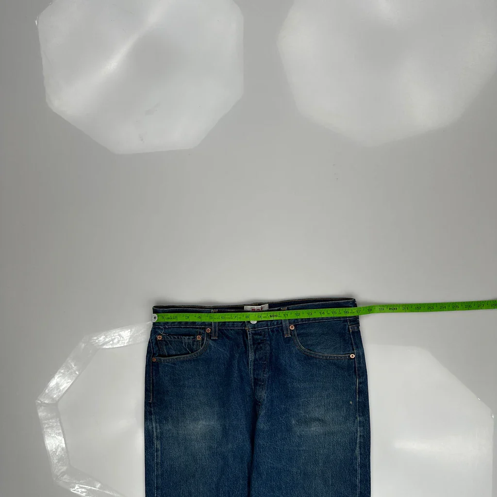 Levis 501 Jeans - 34W 28L Blue Cotton - Image 3