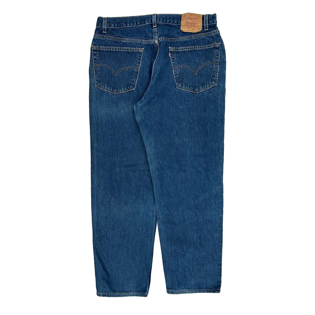 Levis Relaxed Straight Jeans - 35W 31L Blue Cotton