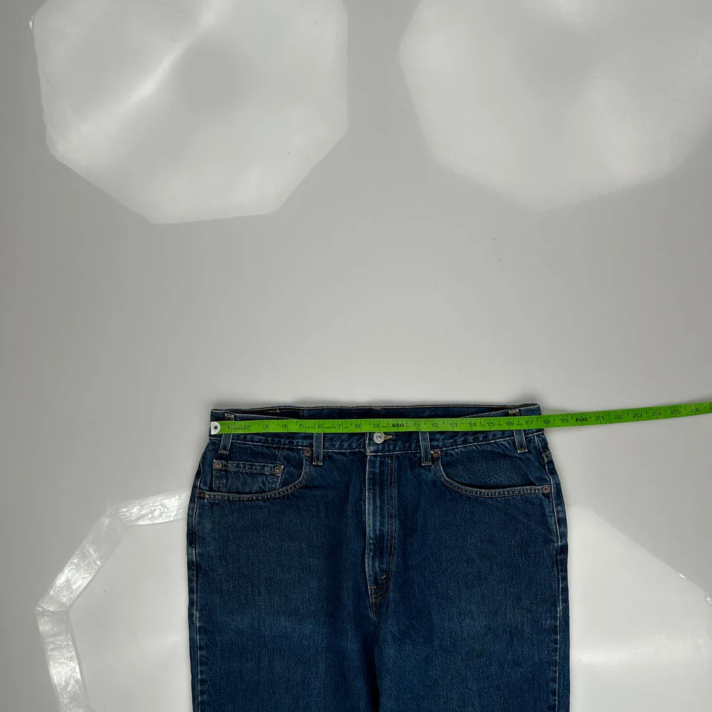 Levis Relaxed Straight Jeans - 35W 31L Blue Cotton - Image 3