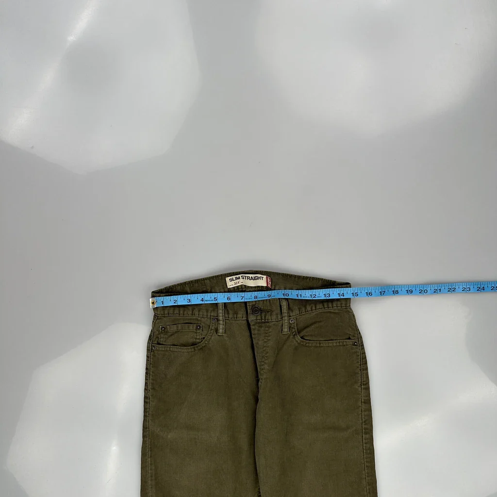 Levis Slim Jeans - 29W 31L Green Cotton - Image 3