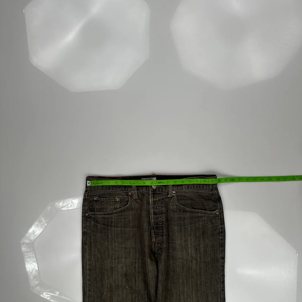 Levis 501 Jeans - 35W 30L Grey Cotton - Image 3