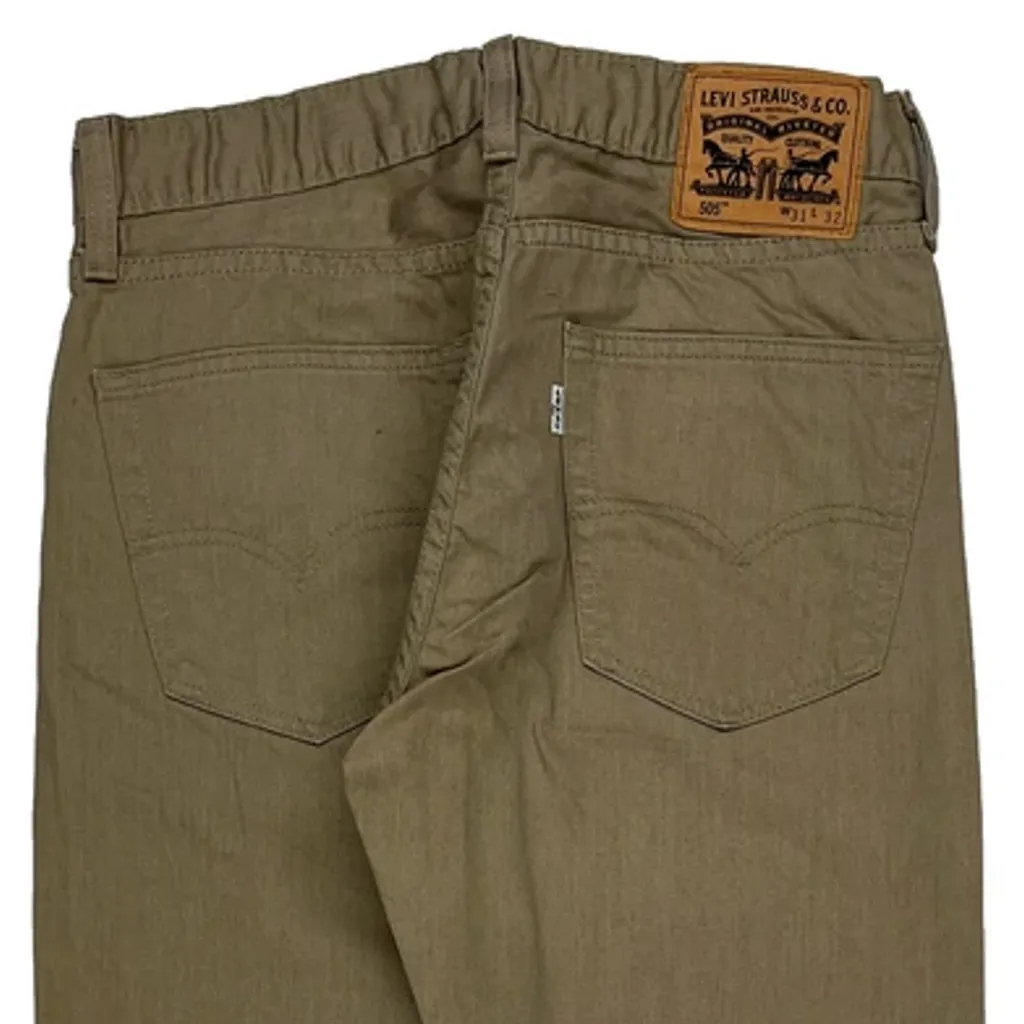 Levis 505 Jeans - 30W 32L Khaki Cotton - Image 7