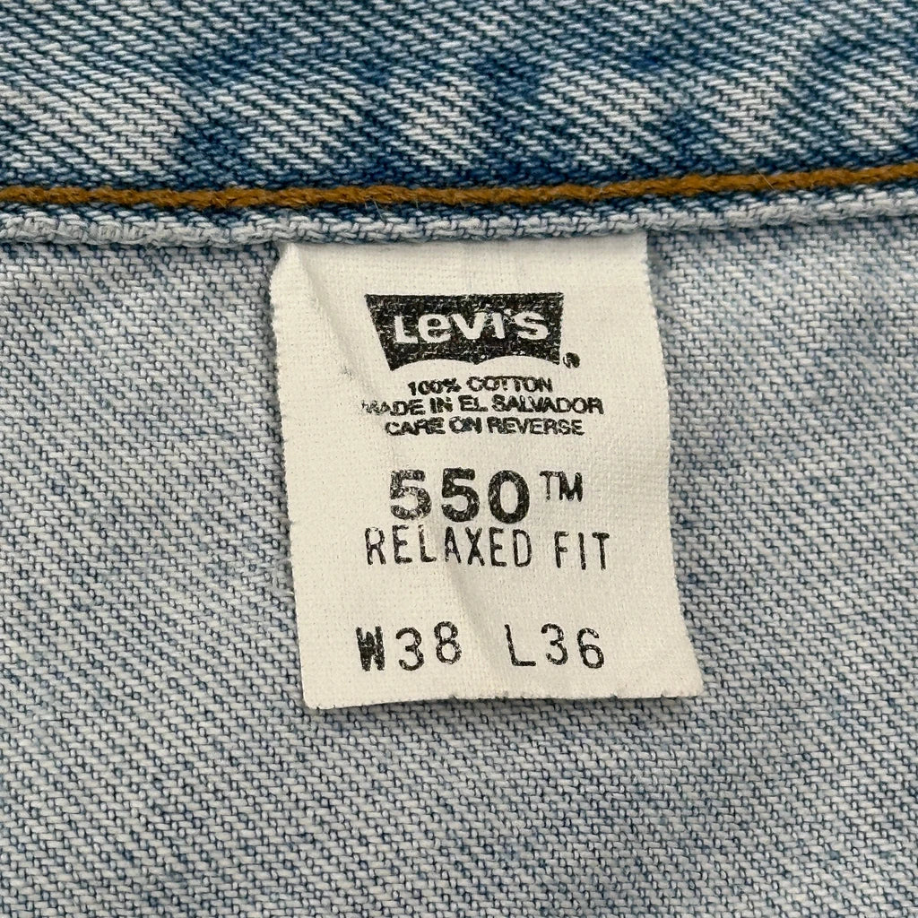 Levis 550 Jeans - 36W 35L Light Wash Cotton - Image 6