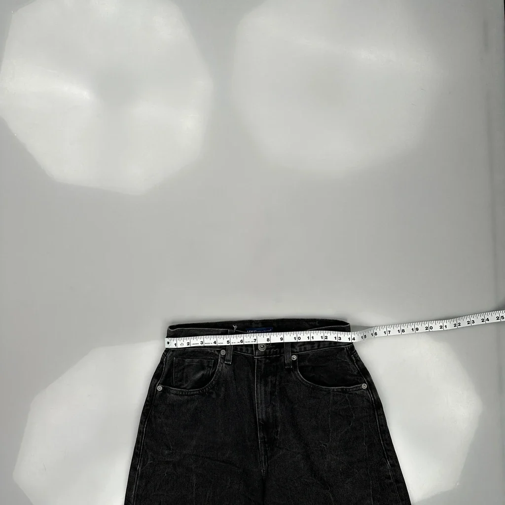 Levis Wide Leg Jeans - 28W UK 8 Black Cotton - Image 3