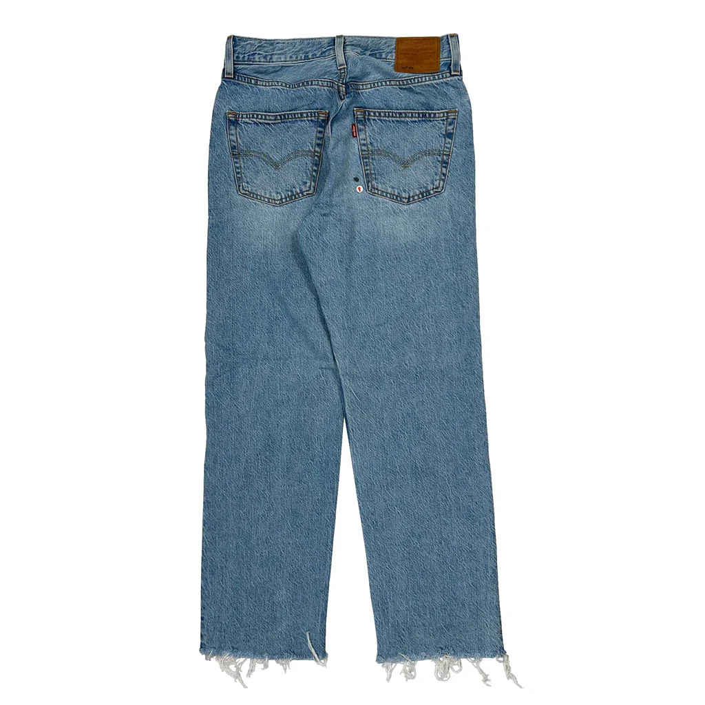 Levis Cropped Jeans - 30W UK 10 Blue Cotton
