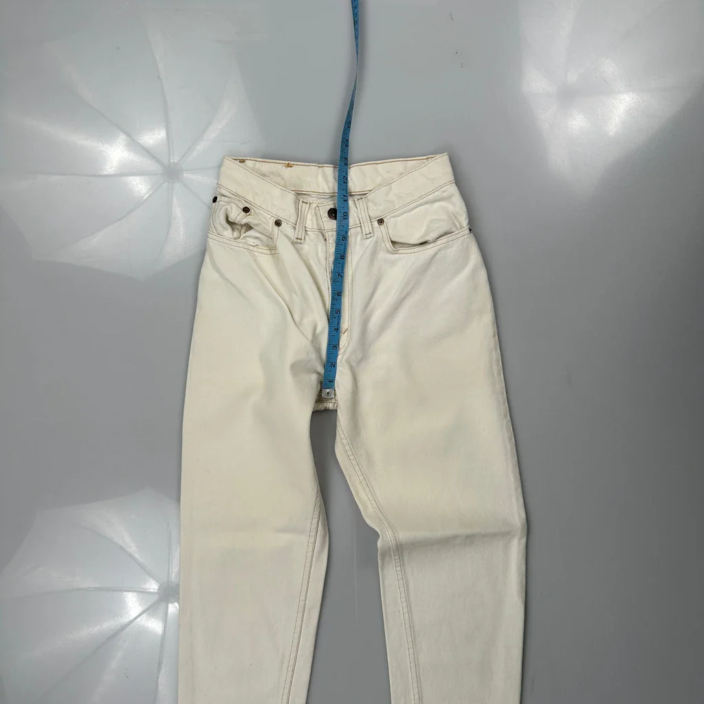 Levis Jeans - 25W UK 6 Cream Cotton - Image 4