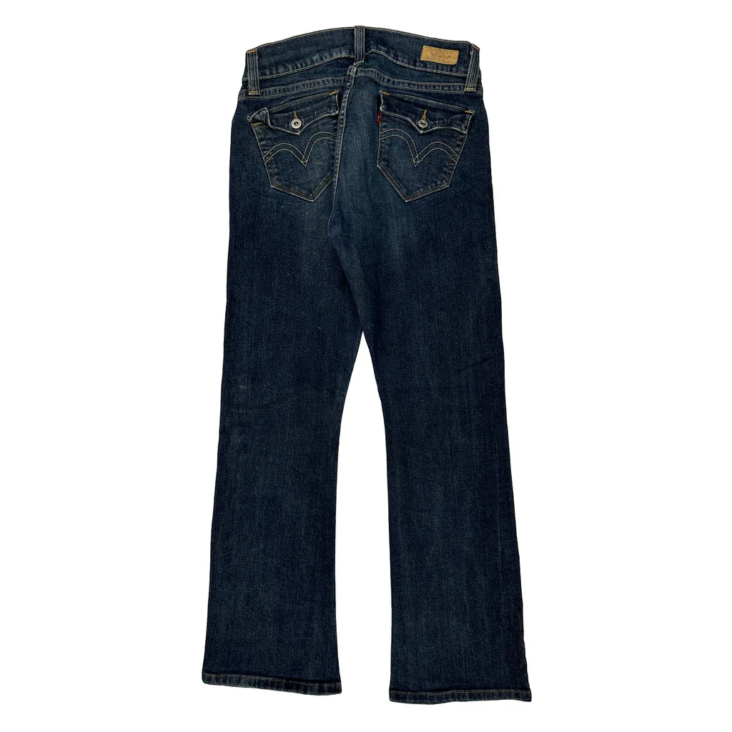Levis Flared Jeans - 32W UK 10 Dark Wash Denim