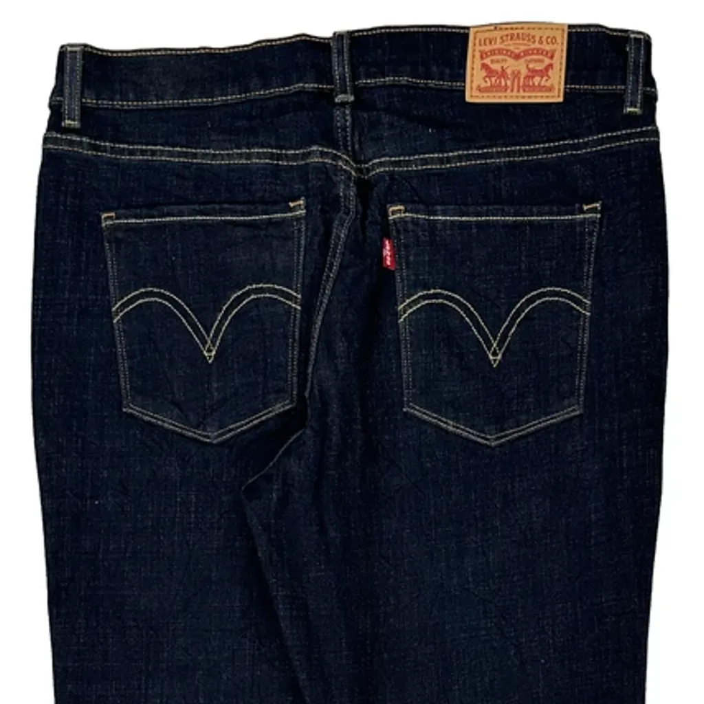 Levis Boot Cut Jeans - 32W UK 10 Dark Wash Denim - Image 7