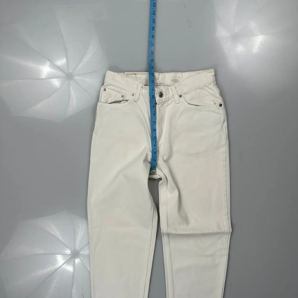 Levis Slim Fit Jeans - 27W UK 8 White Cotton - Image 4