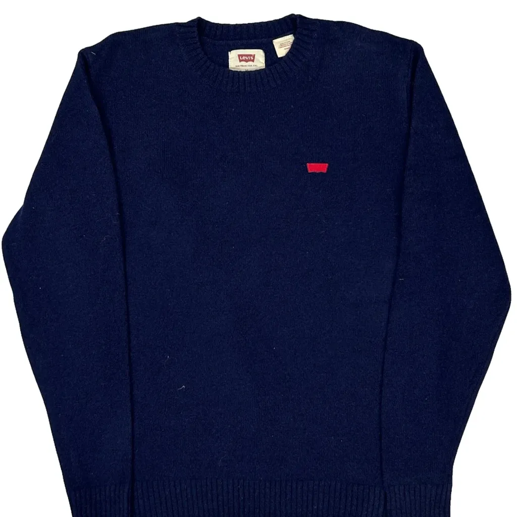Levis Jumper - Medium Navy Wool - Image 5