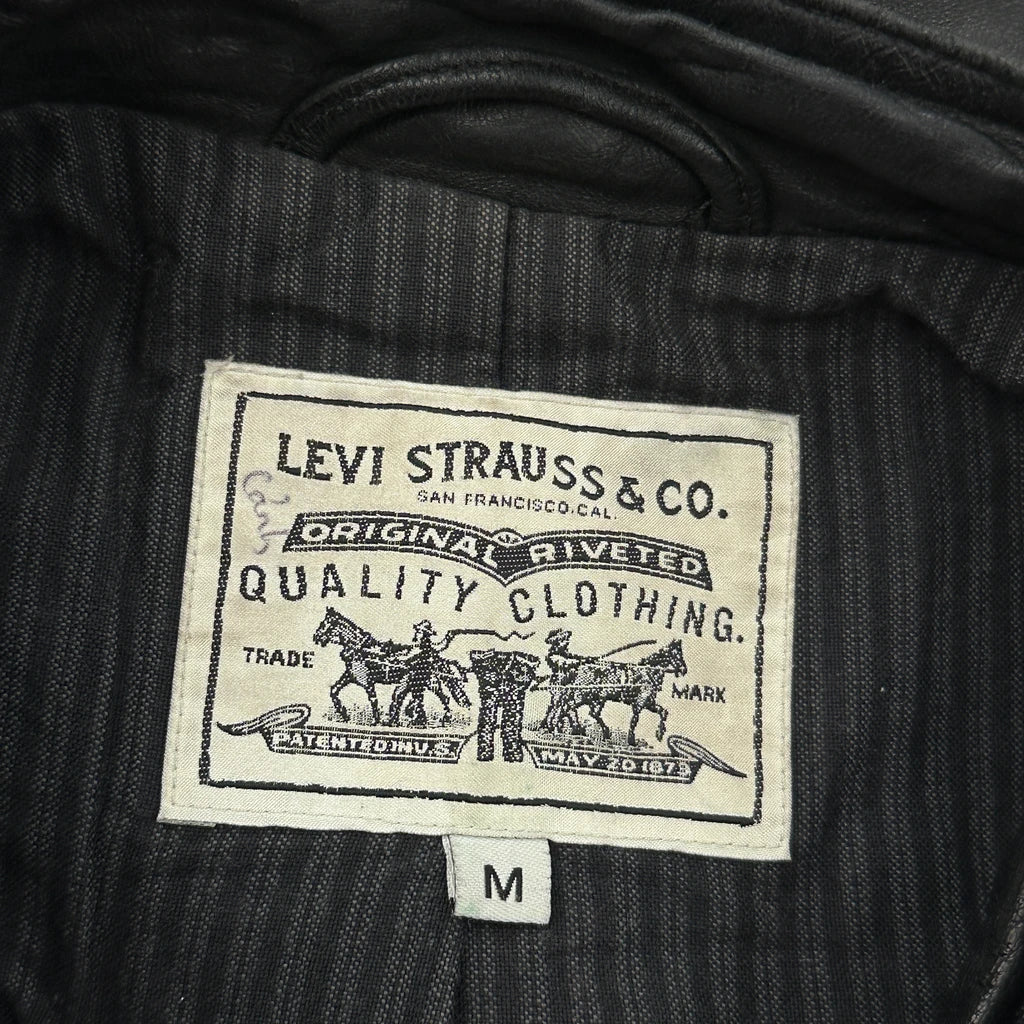 Levis Leather Jacket - Medium Black Leather - Image 3