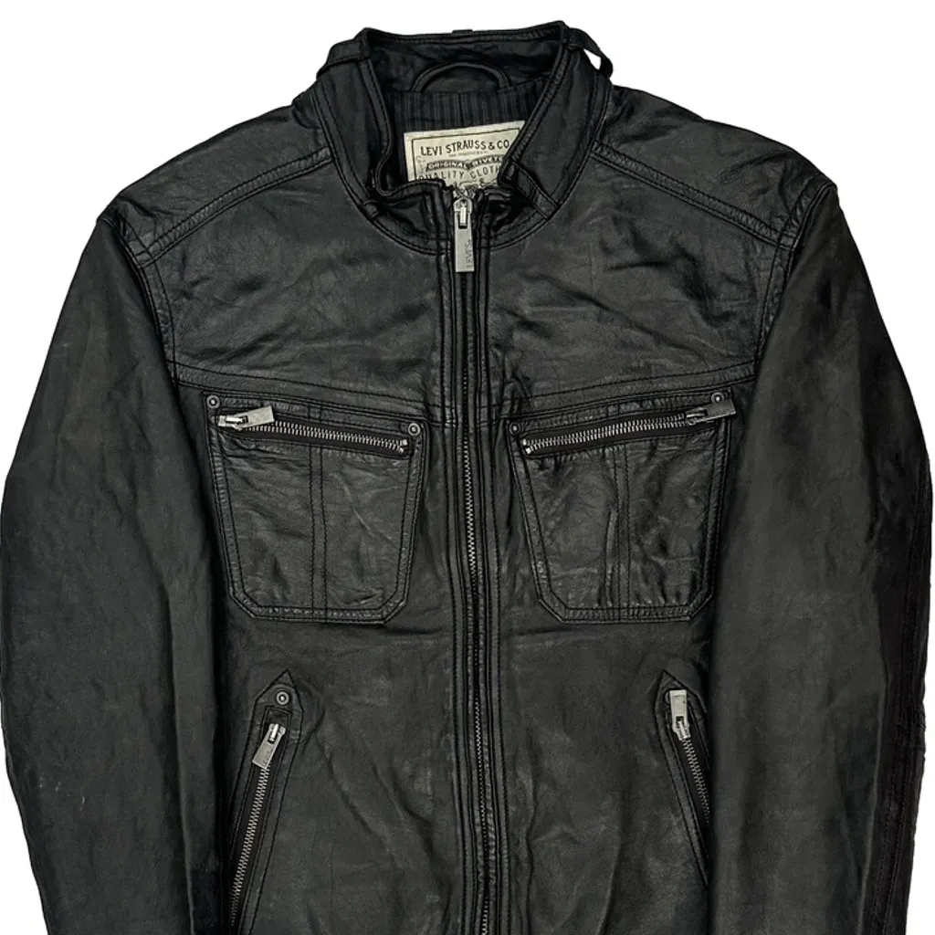 Levis Leather Jacket - Medium Black Leather - Image 4