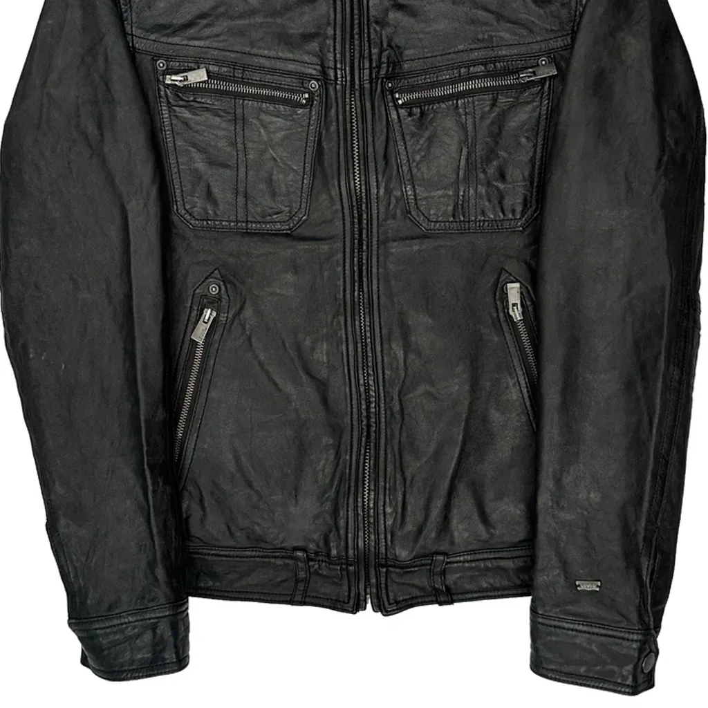 Levis Leather Jacket - Medium Black Leather - Image 5