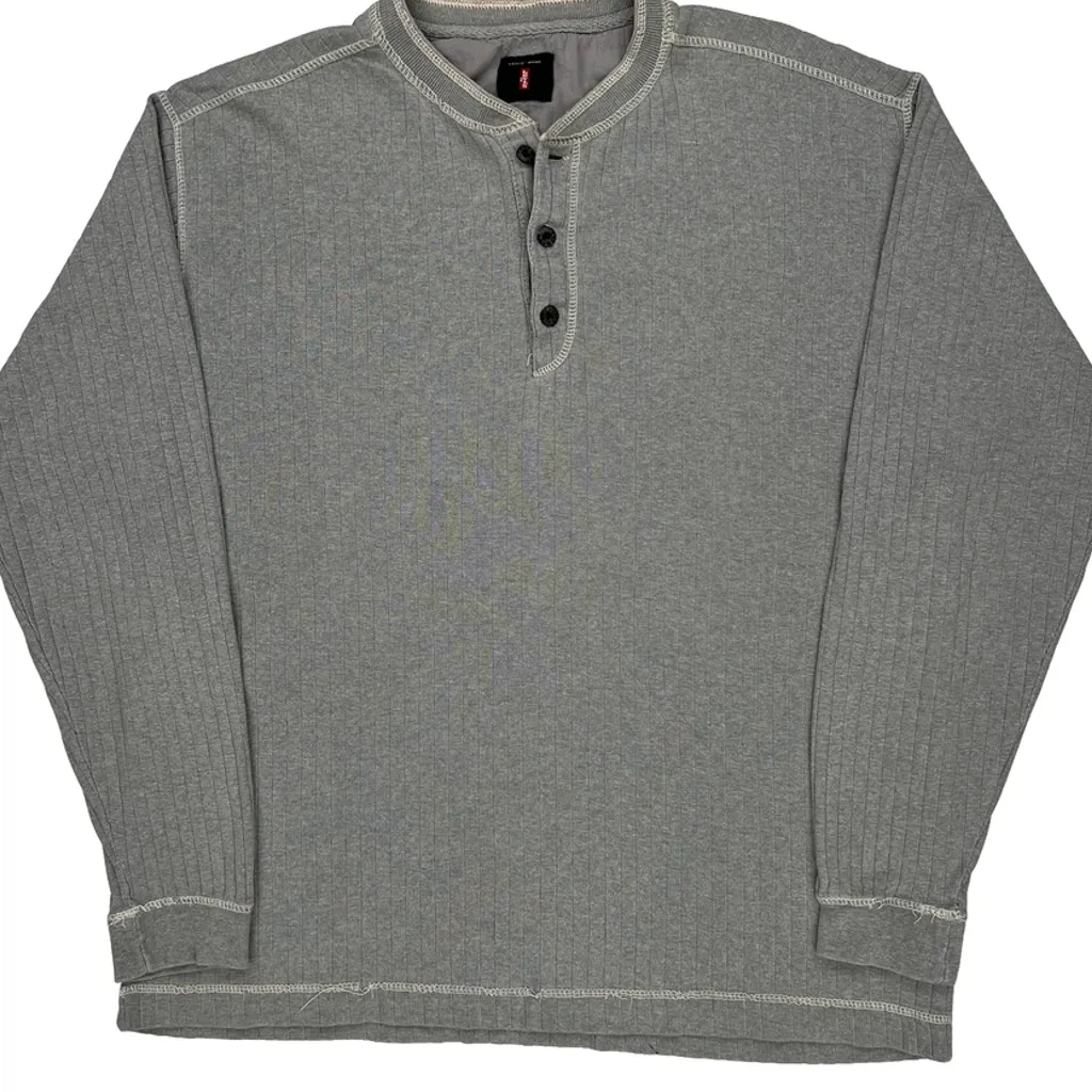 Levis Long Sleeve T-Shirt - XL Gray Cotton - Image 4