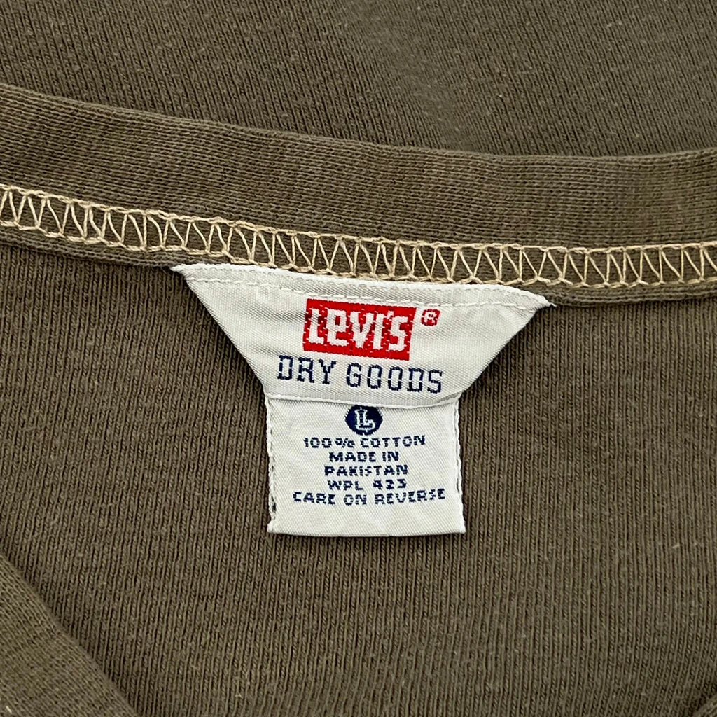Levis Long Sleeve T-Shirt - Large Khaki Cotton - Image 3