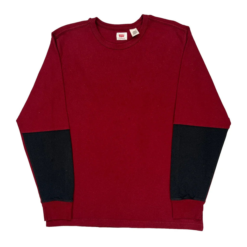 Levis Long Sleeve T-Shirt - Large Red Cotton