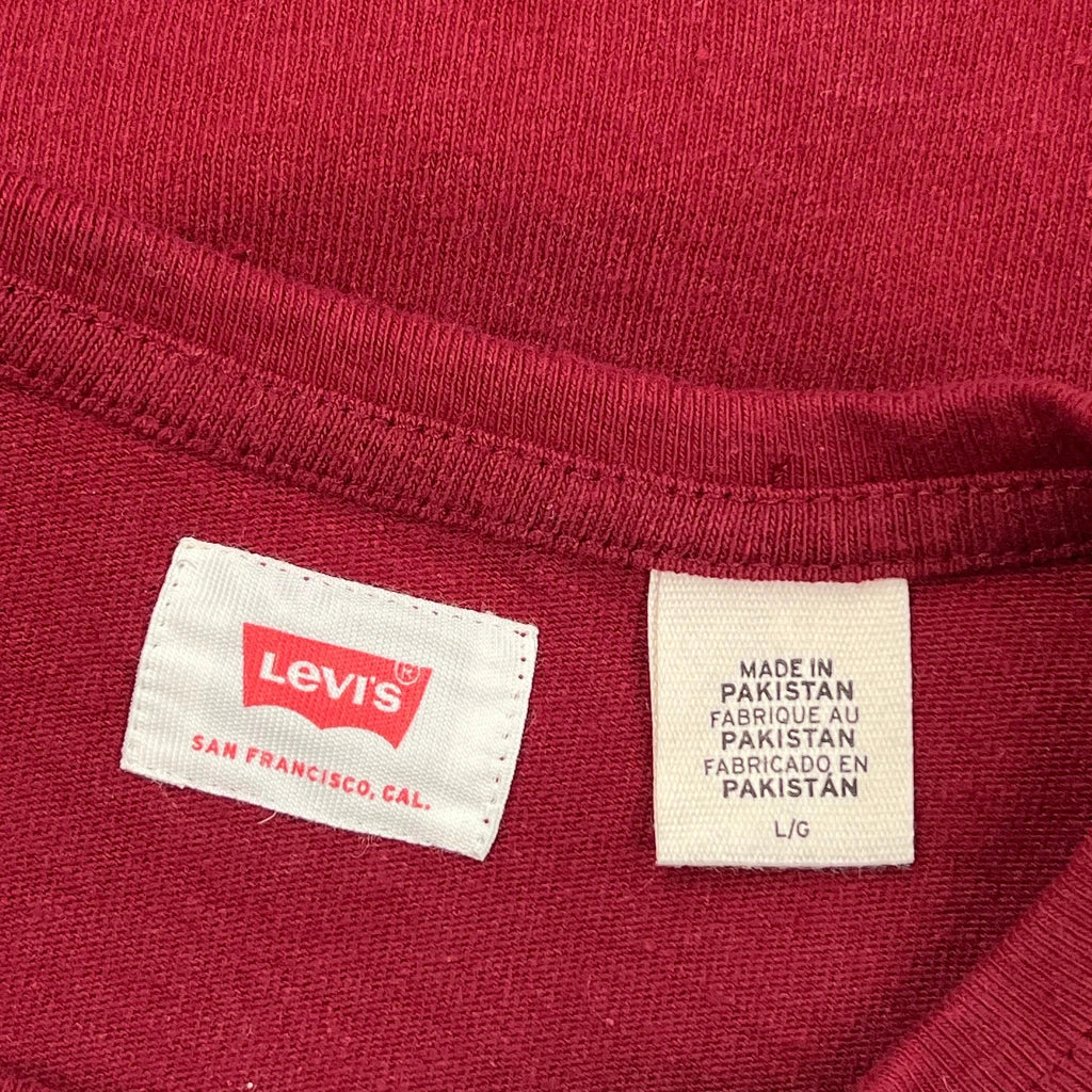 Levis Long Sleeve T-Shirt - Large Red Cotton - Image 3