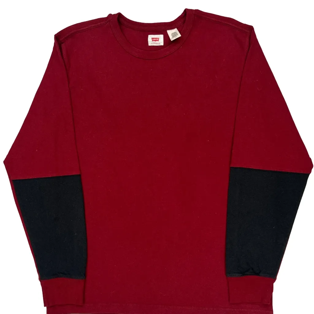 Levis Long Sleeve T-Shirt - Large Red Cotton - Image 4