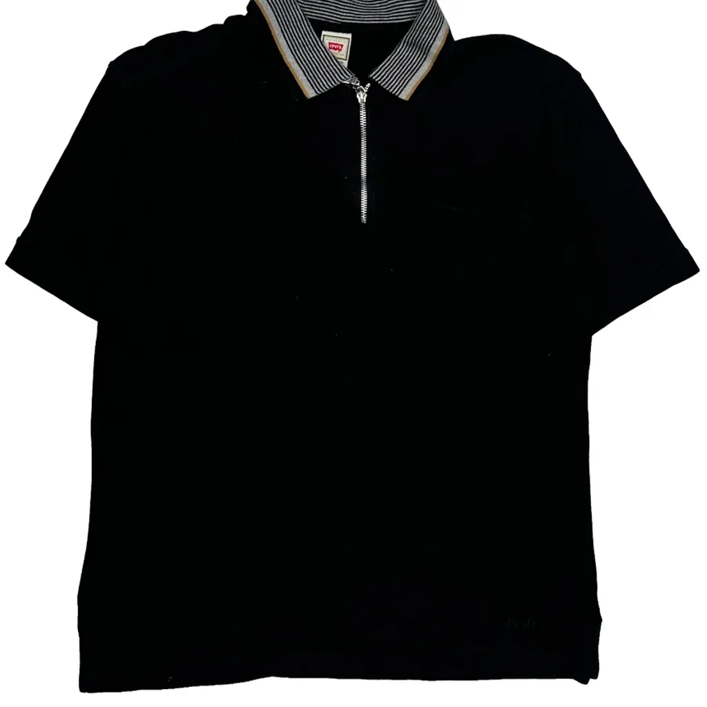 Levis Striped Polo Shirt - Large Black Cotton - Image 4