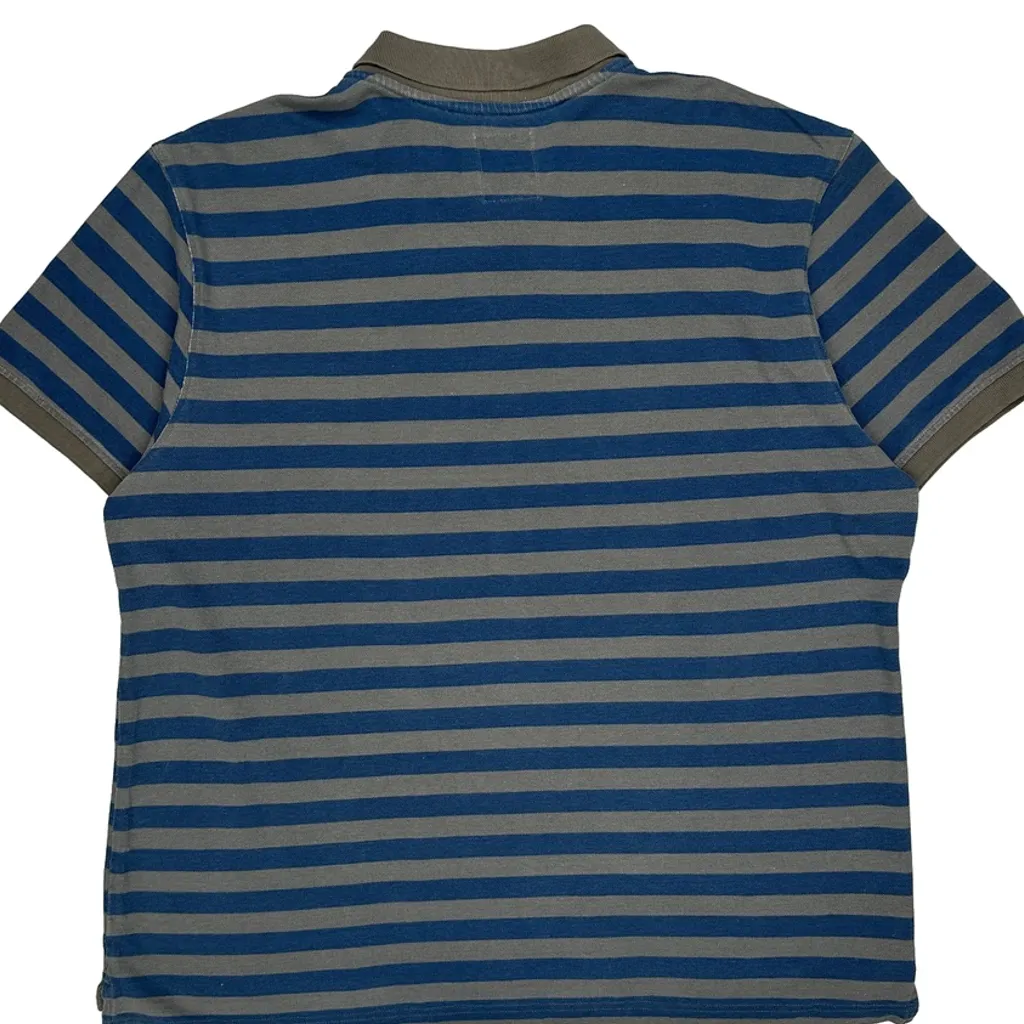 Levis Striped Polo Shirt - 2XL Blue Cotton - Image 7