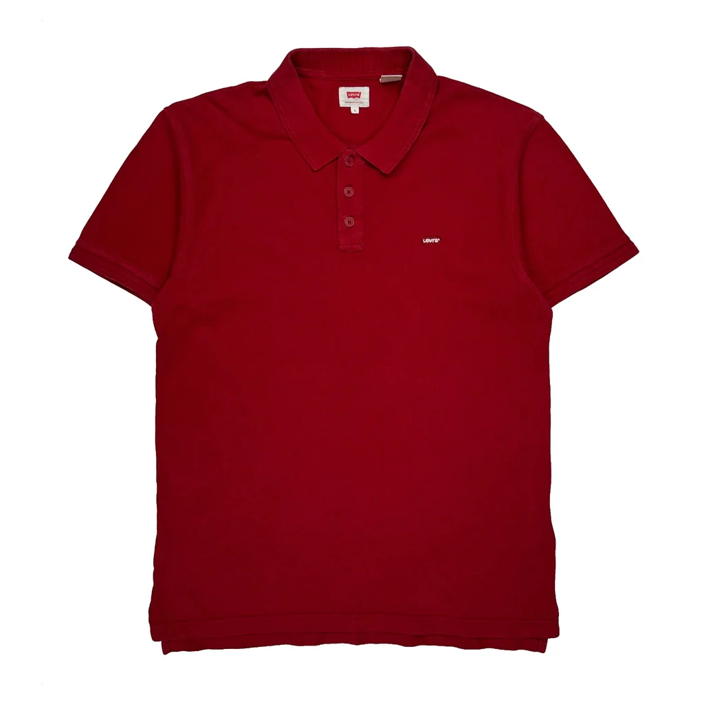 Levis Polo Shirt - Large Red Cotton