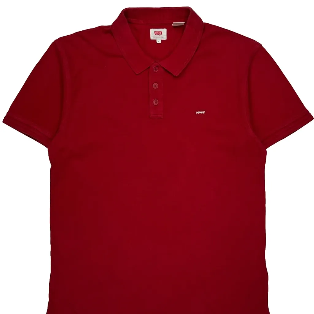 Levis Polo Shirt - Large Red Cotton - Image 4
