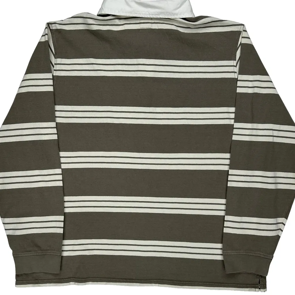 Levis Striped Rugby Shirt - 2XL Brown Cotton - Image 6