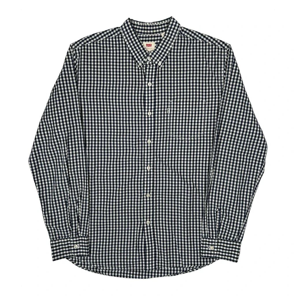 Levis Checked Shirt - XL Black & White Cotton