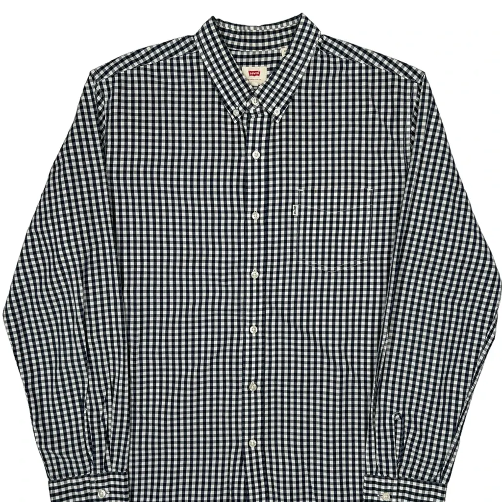 Levis Checked Shirt - XL Black & White Cotton - Image 4