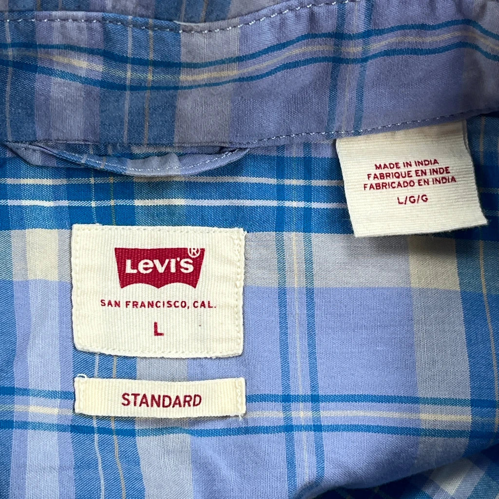 Levis Checked Shirt - Large Blue Cotton - Image 3