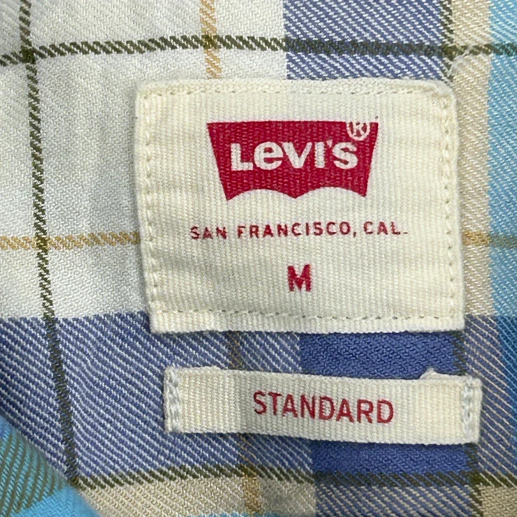 Levis Checked Shirt - Medium Blue Cotton - Image 3