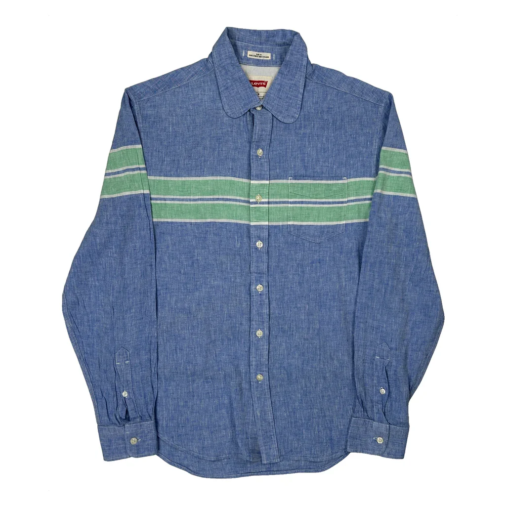 Levis Slim Fit Shirt - Medium Blue Cotton
