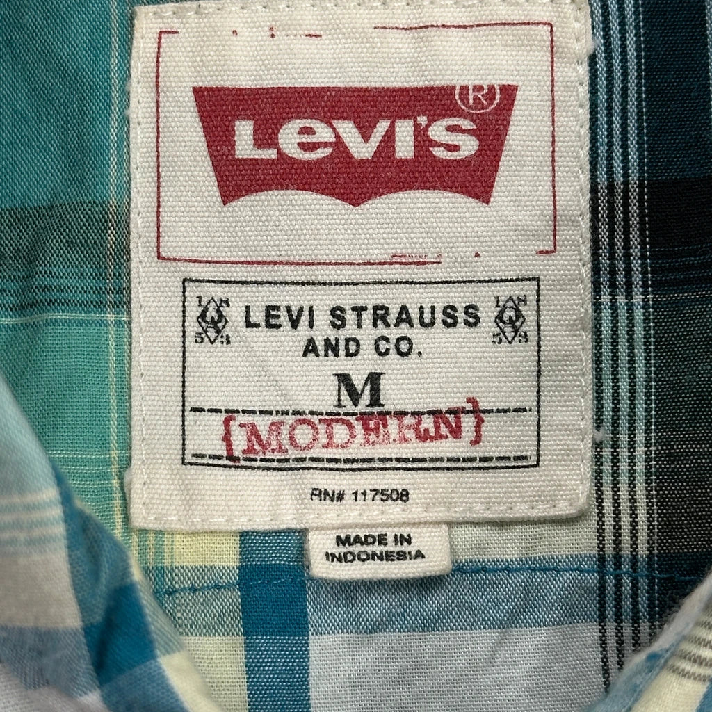 Levis Checked Shirt - Medium Blue Cotton - Image 3