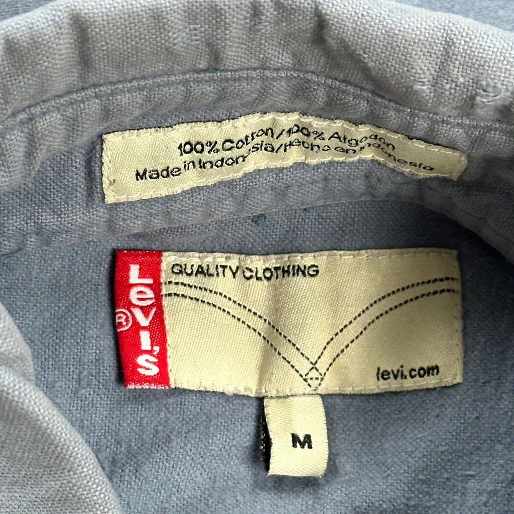 Levis Work Shirt - Medium Blue Cotton - Image 3