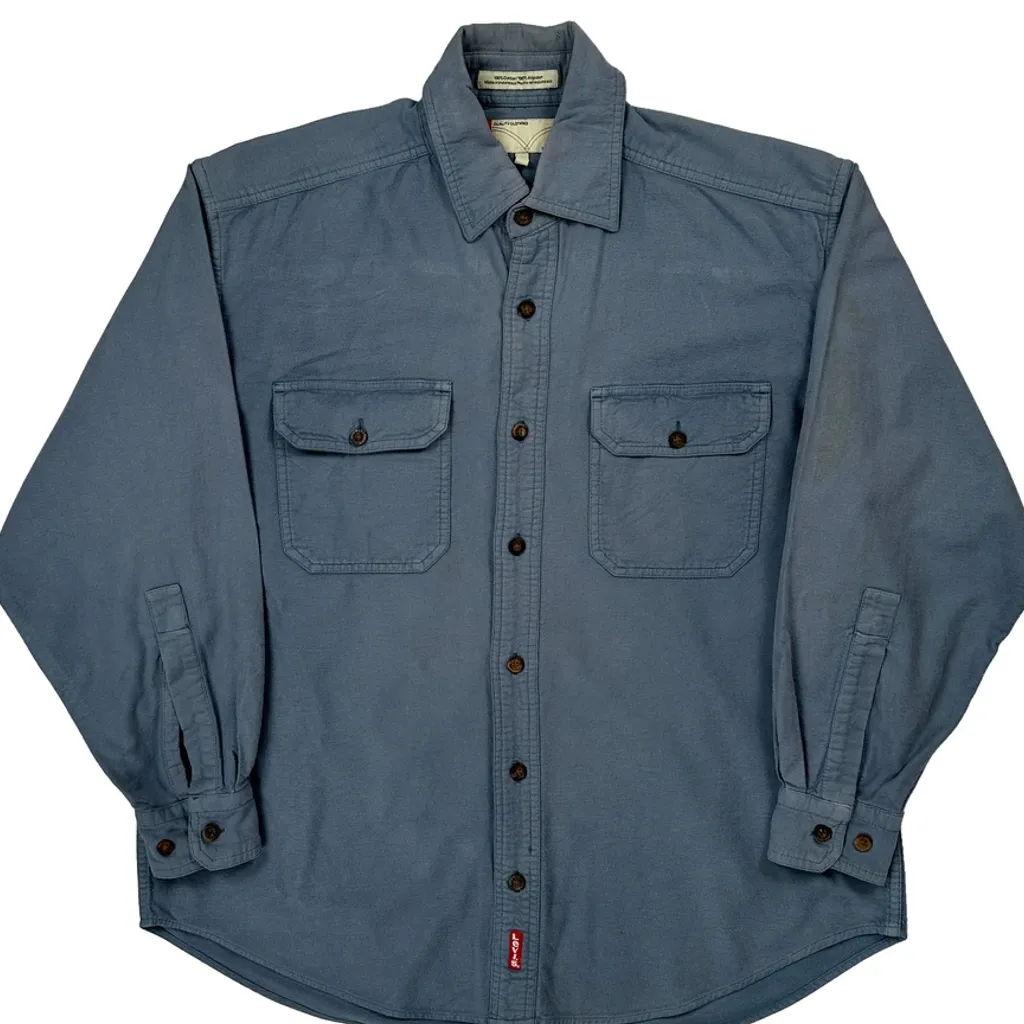 Levis Work Shirt - Medium Blue Cotton - Image 4