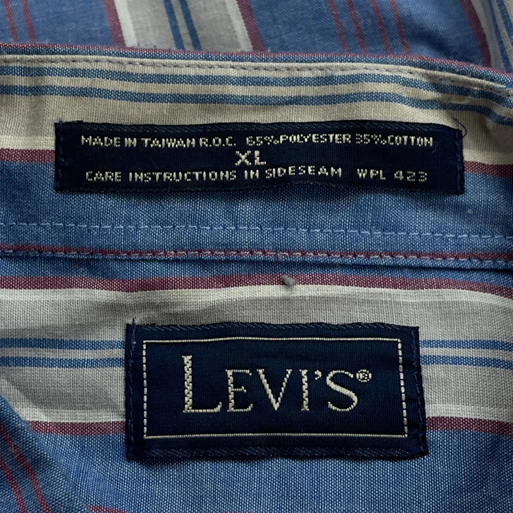 Levis Striped Shirt - XL Blue Polyester Blend - Image 3