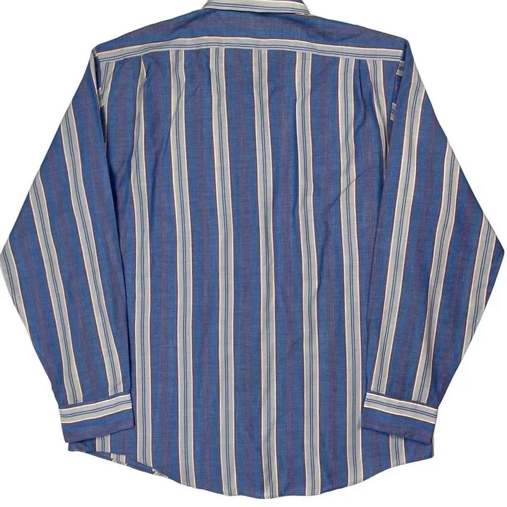 Levis Striped Shirt - XL Blue Polyester Blend - Image 6