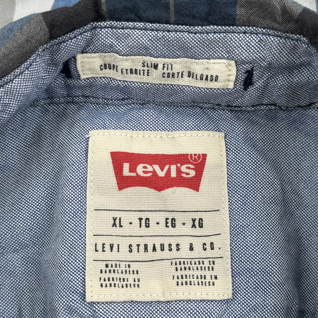 Levis Checked Shirt - XL Blue Cotton - Image 3