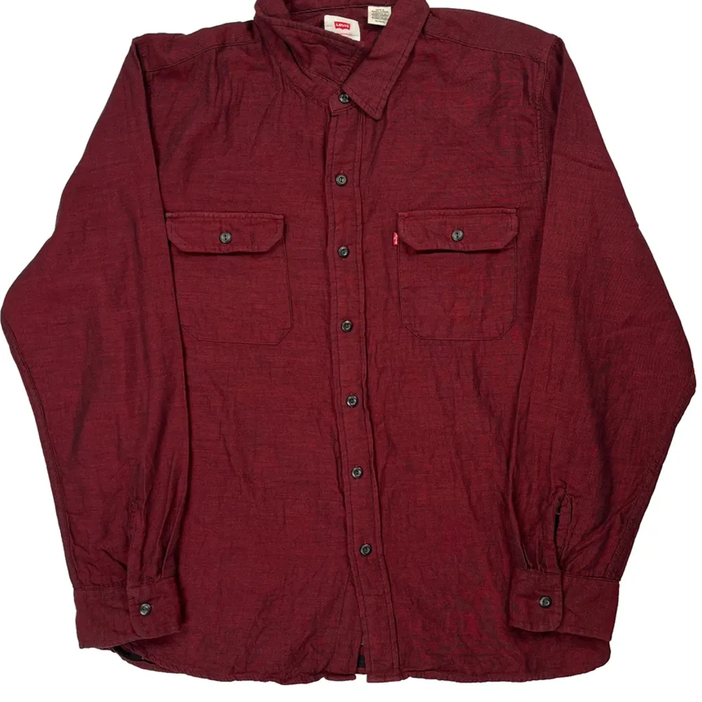 Levis Shirt - XL Burgundy Cotton - Image 5