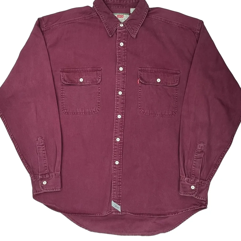 Levis Shirt - XL Burgundy Cotton - Image 4