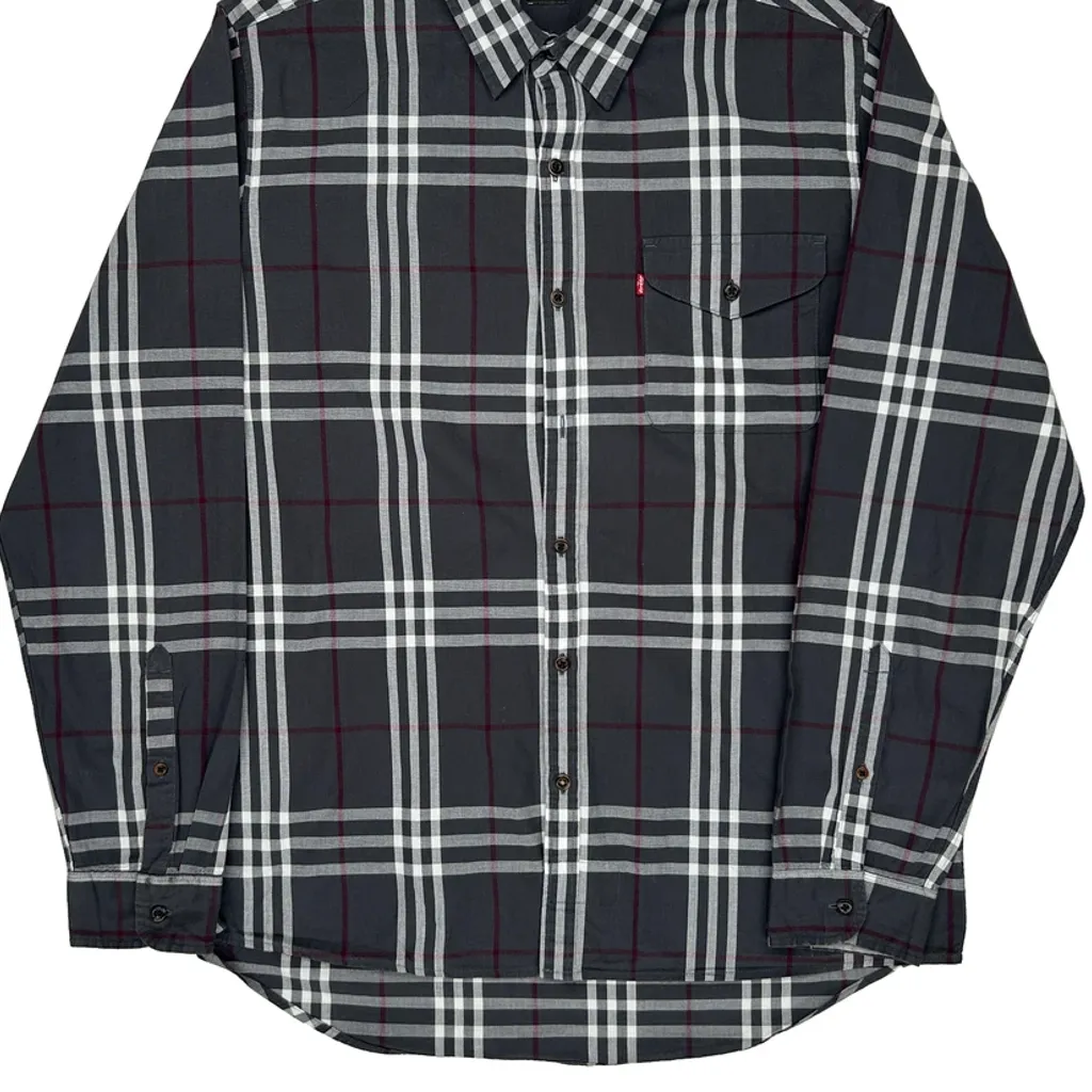 Levis Checked Shirt - XL Gray Cotton - Image 6
