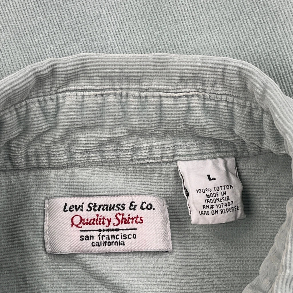 Levis Corduroy Shirt - Large Green Cotton - Image 3