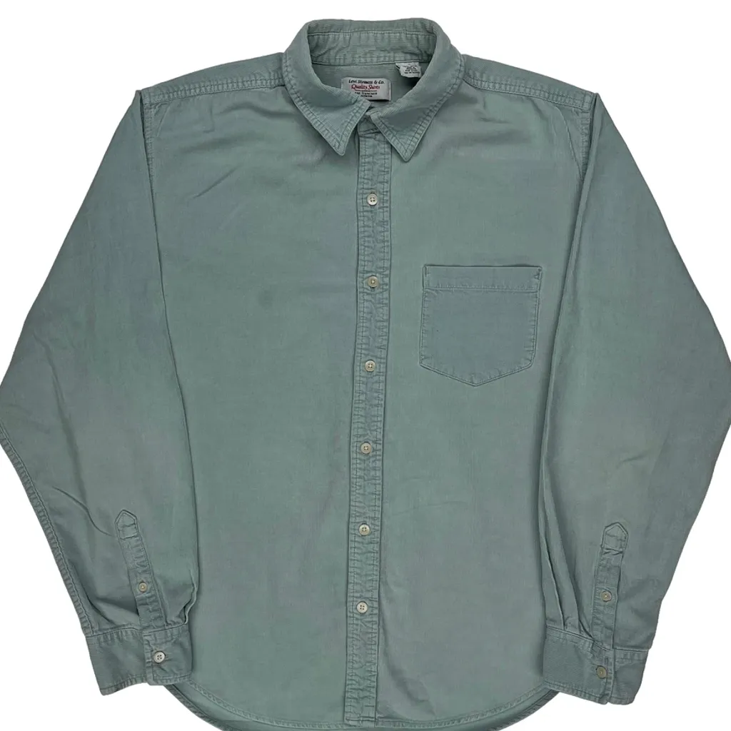 Levis Corduroy Shirt - Large Green Cotton - Image 4